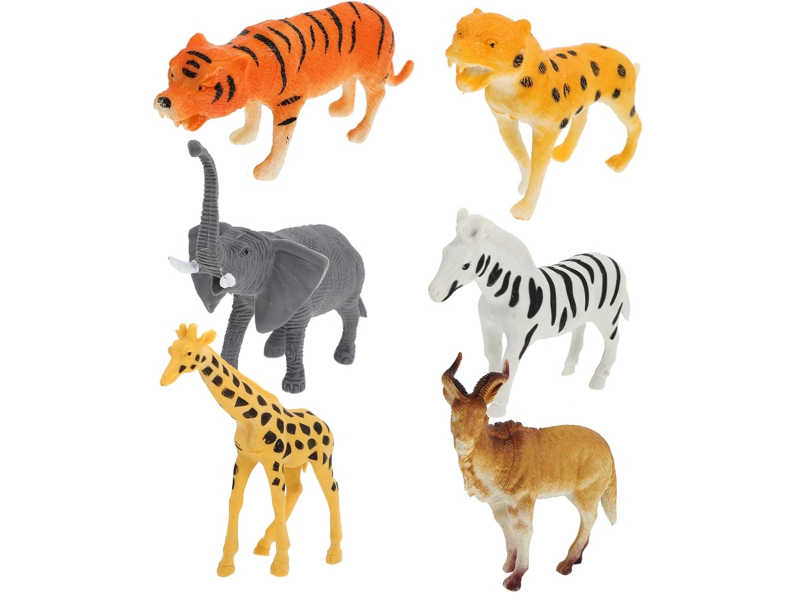 Figuras De Animales Educativas De 6 Piezas, Jirafa Y Tigre Para Niños Y Niñas - Decoración De