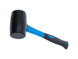 Martillo De Goma Con Mango De Fibra De Vidrio Cabeza Negra 500 G Antivibratorio Ligero