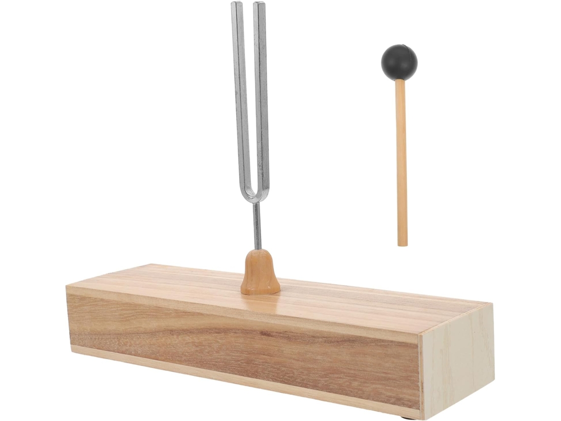 Diapasón Con Caja De Reverberación De Madera Y Percutor - Instrumento Acústico Experimental Para