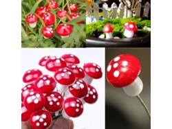 KOFIHETY 50PCS Mini Mushroom Decoración Miniatura Jardín Manualidades Pequeño Cogumelo Artificial