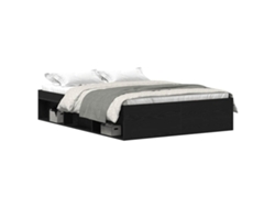 Maison Exclusive - Estructura De Cama Sin Colchón Roble Negro 140x190 Cm