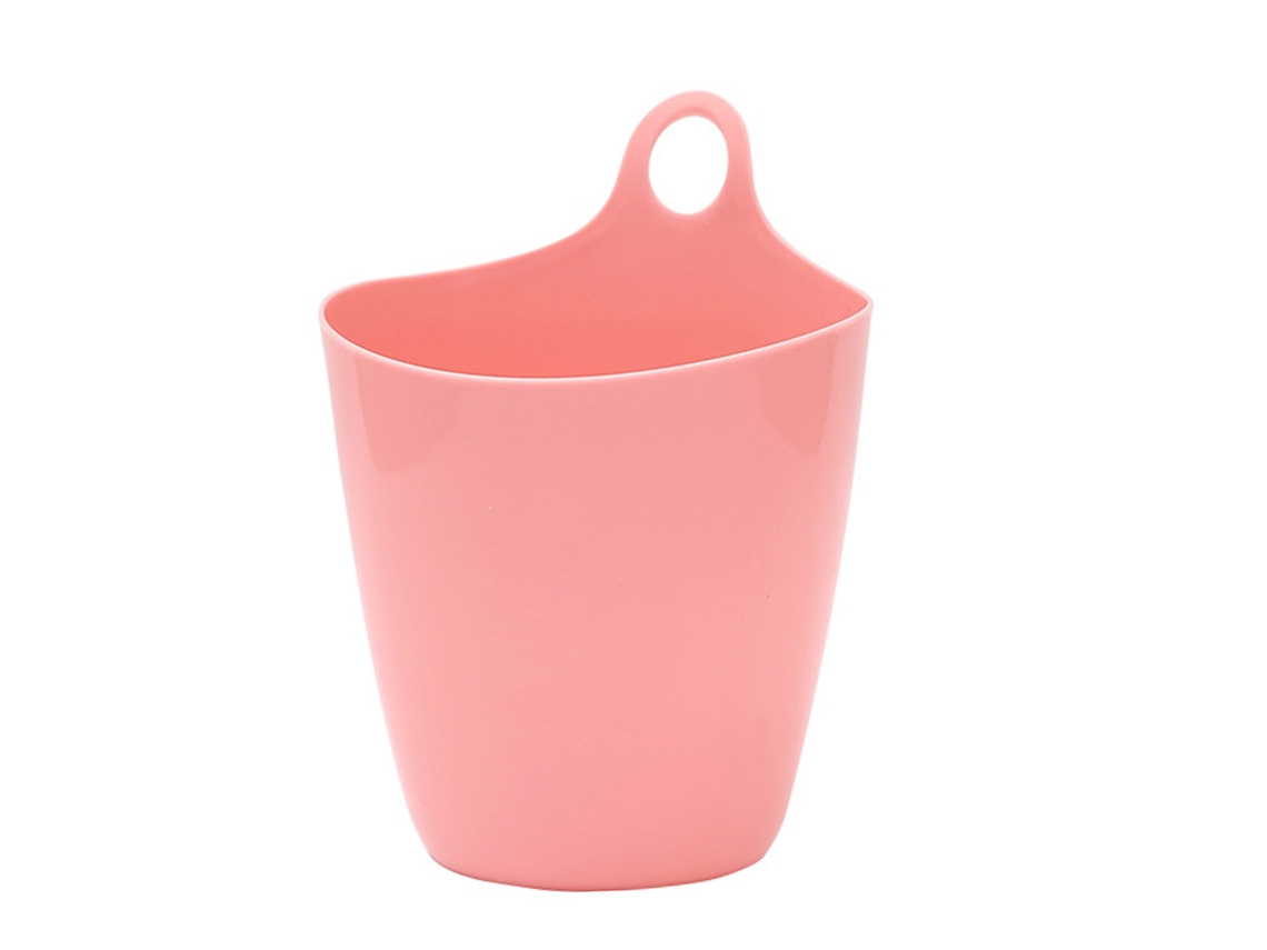 Mini papelera colgante de plástico rosa Baok para escritorio de dormitorio