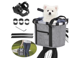 Cesta Delantera Extraíble Para Bicicleta Para Mascotas Con Estructura De Aluminio Y Capacidad Ajustable.