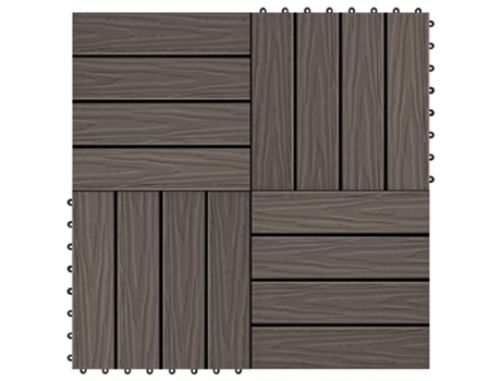 MAISON EXCLUSIVE - Baldosas porche relieve profundo WPC 1 m² marrón oscuro 11 uds