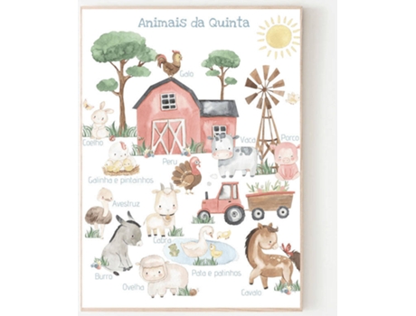 Decoración de pared Infantil SWEET ROOM Póster Animales de la granja