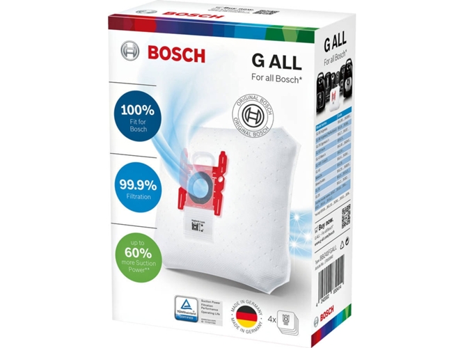 Bolsas p/ Aspiradora BOSCH PowerProtect BBZ41FGALL (4 unidades)