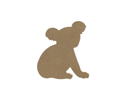 Koala de madera MDF para decorar - 14 x 13 cm