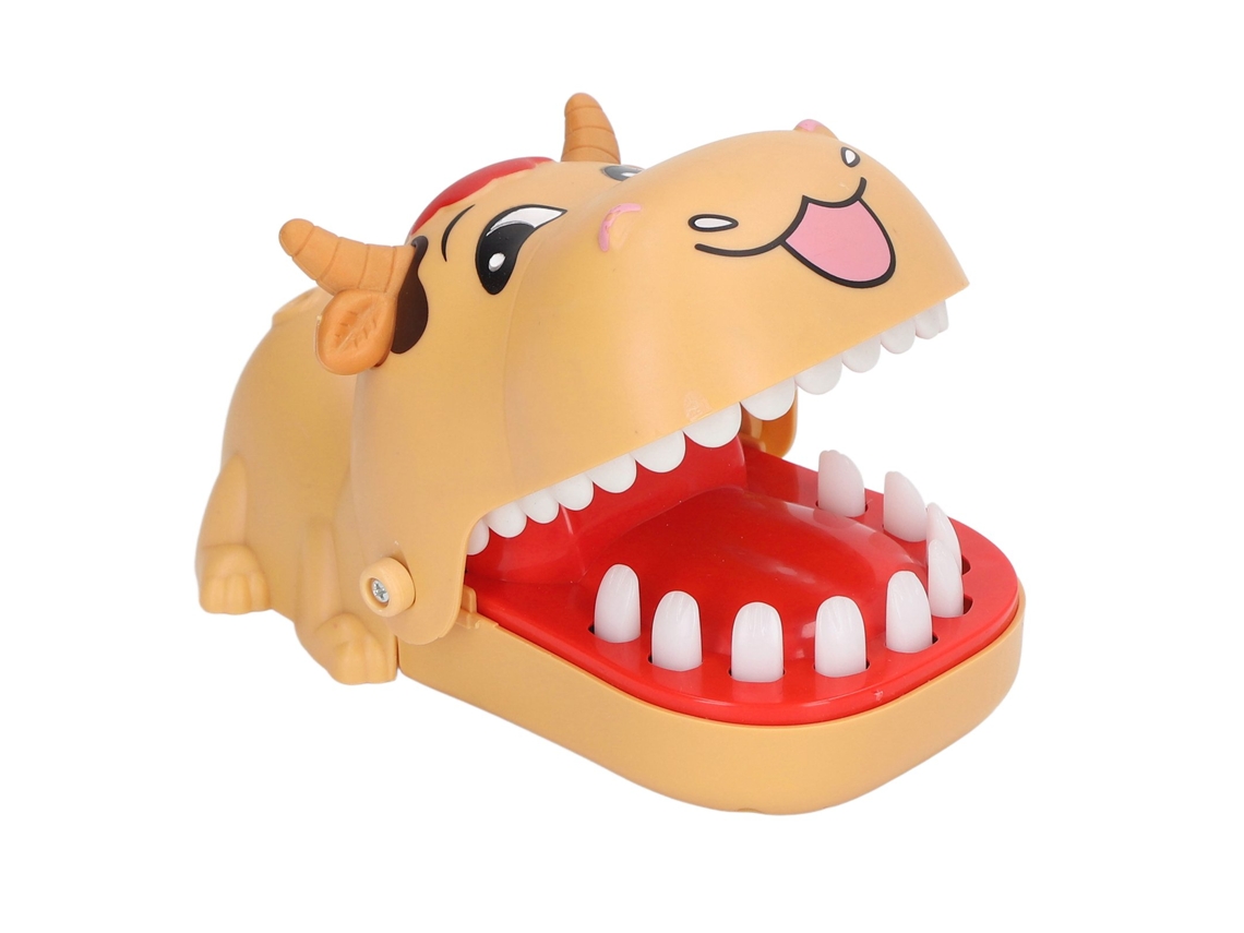 Juguete Interactivo De Dientes De Vaca Para Presionar Y Morder Los Dedos, Color Naranja, Ideal Para Fiestas Infantiles.