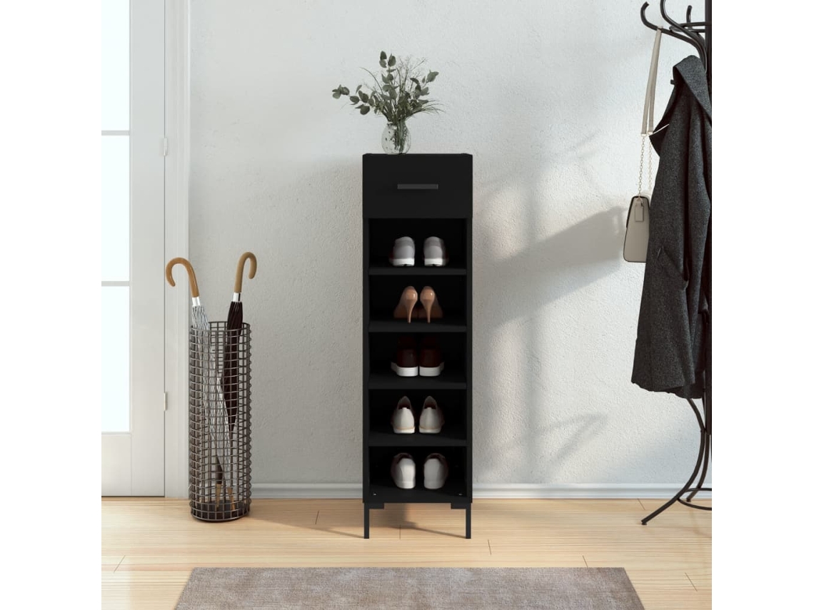 Zapatero Organizador en Madera Negra de 30X35X105 Cm