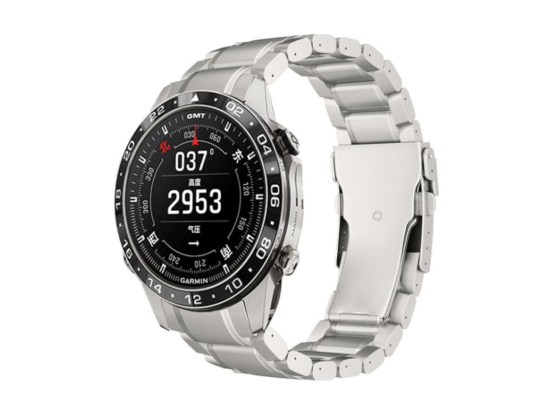 Bracelete Para Garmin (22mm) - Liga De Titânio - Fivela De Segurança Curva - Liberação Rápida Titânio