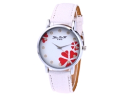 Reloj De Pulsera Zhoulianfa Para Mujer, Piel Sintética, Diseño De Corazón, Cuarzo, Blanco.