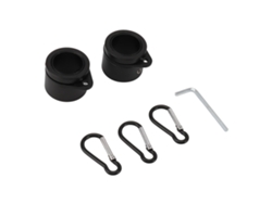 2026 Store-2 Piezas Anillos De Palo De Bandera G3/4 Aluminio 360° Rotatorio Anti-enrollamiento Clip De Montaje Kit Negro