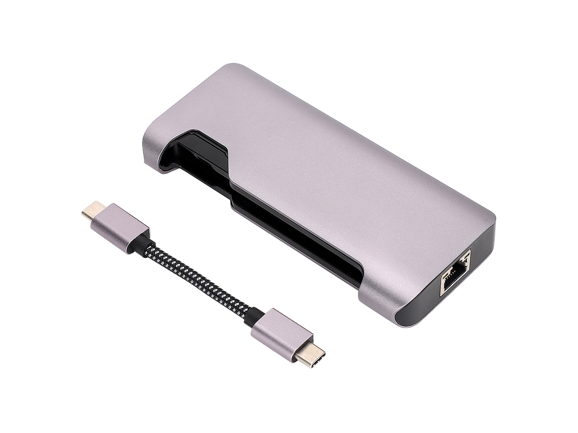 Docking Station (adaptador Hdmi, Porta De Ethernet Gigabit) Hub Multifuncional Usb-c 7 Em 1