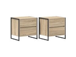 Maison Exclusive - Mesa De Noche Con Cajón 2 Pcs Sonoma 50 X 39.5 X 50 Cm