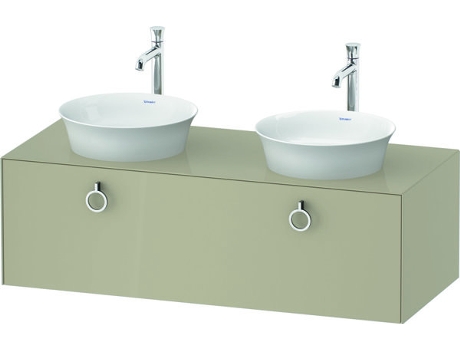 DURAVIT Tulip blanco, mueble de baño colgado en la pared, ancho 1300 x profundidad 550mm, con 1x extraíble, con tirador, WT4983B