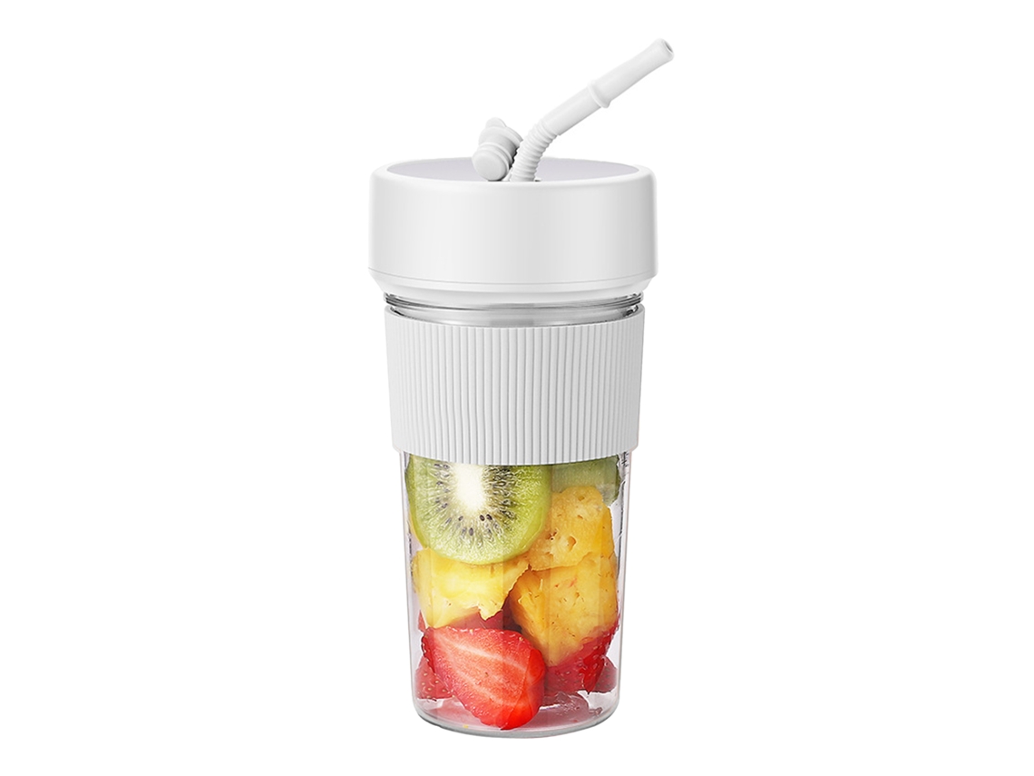 Batidora Portatil Multifunción De 350ml Con 6 Cuchillas De Acero, Seguridad Por Doble Click Y Batería Recargable.