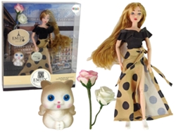 Muñeca Emily con pelo largo de gato rosa B.active