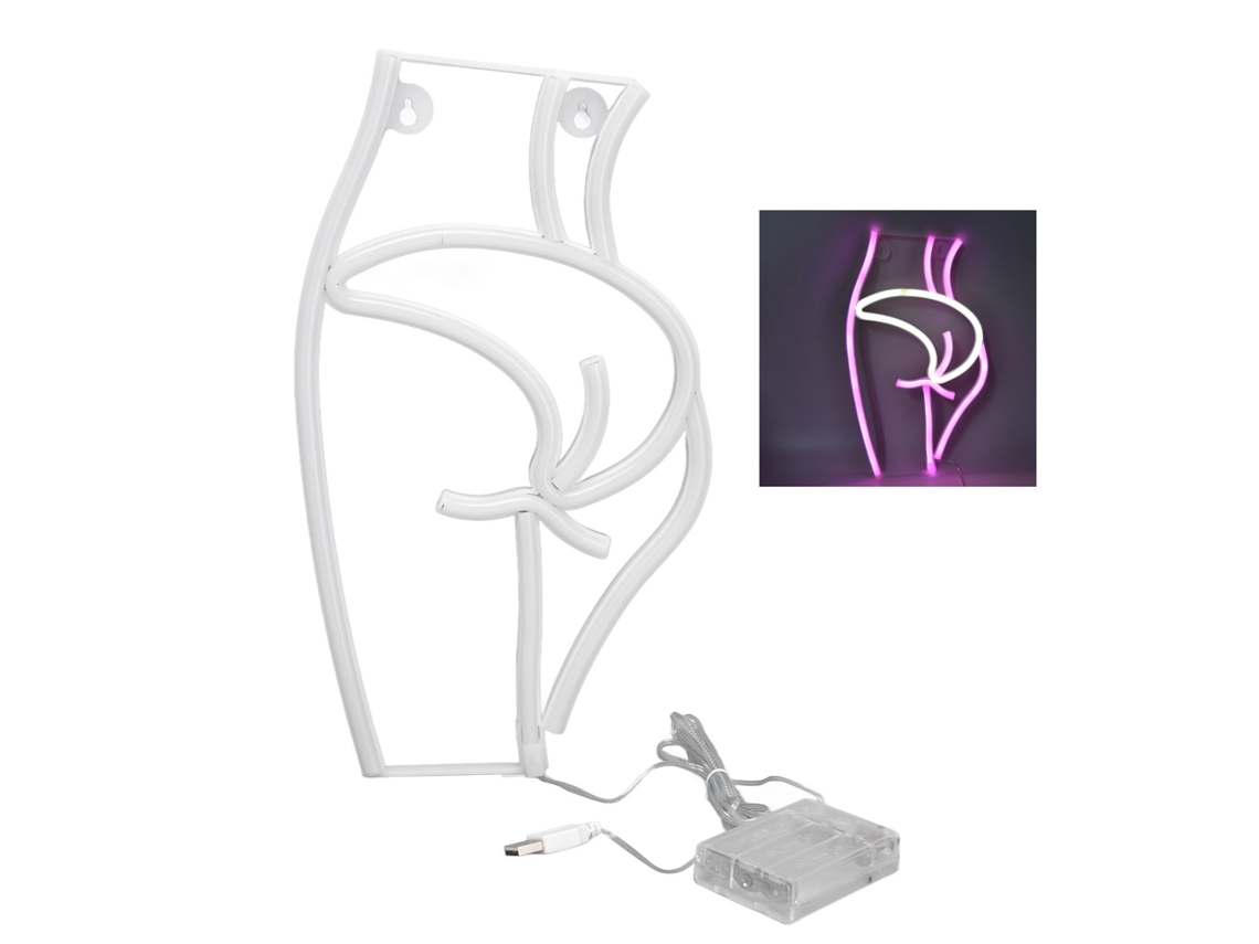 Luz De Neón Para Mujer, Forma Interesante, Bivolt, Luz Nocturna Led Portátil Para Bar/ktv, Rosa