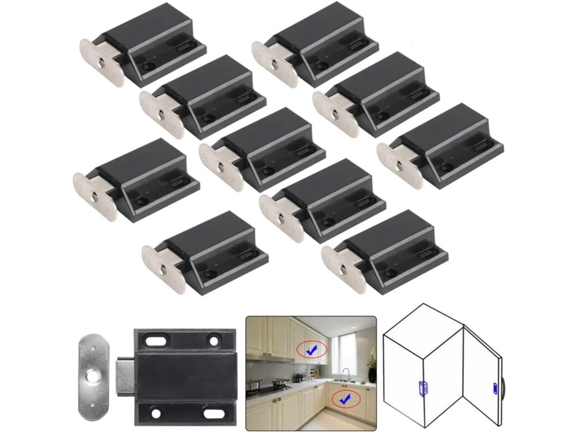 10 Piezas De Pestillo Magnético 1,6 Cm, Duradero, Resistente