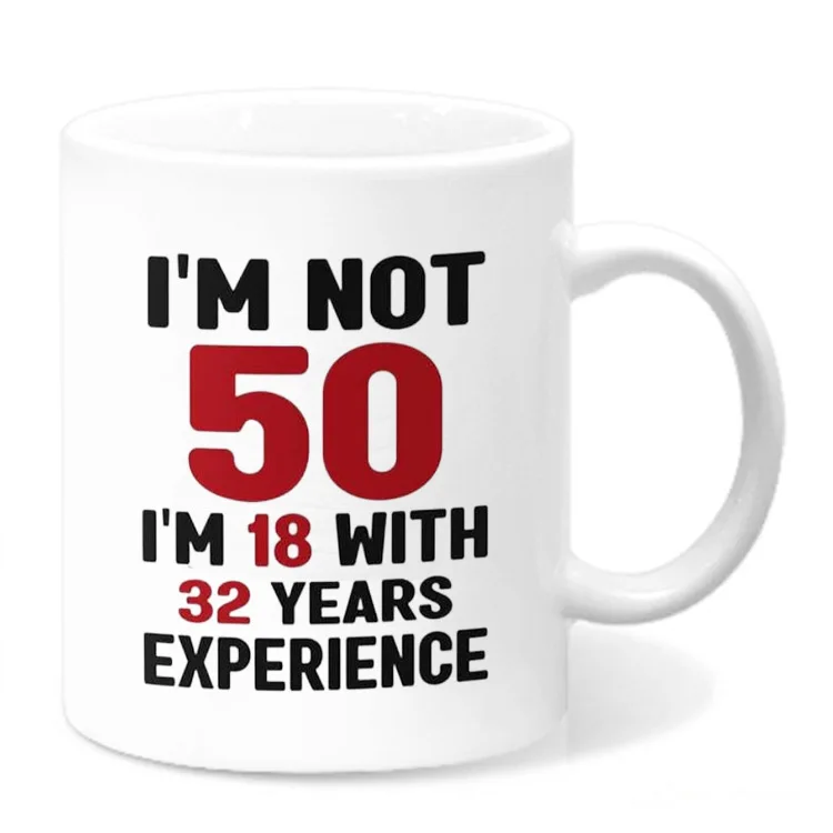 (50 Años, 330 Ml) Taza De Cerámica Forever 18 Para Café, Té Con Leche Y Agua, Juego De Vasos Y Tazas Para El Hogar.