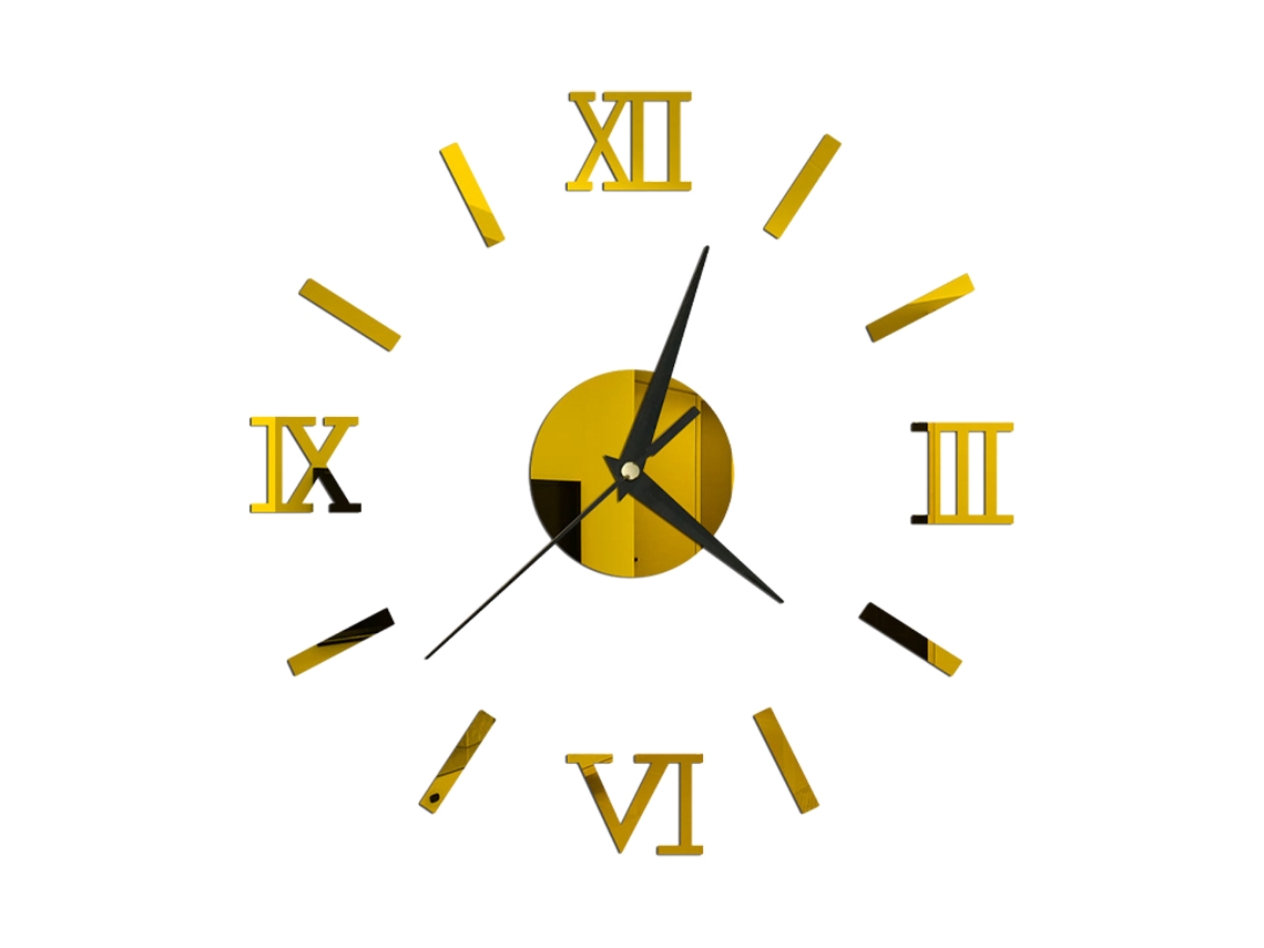 Reloj De Pared 3d Diy Sin Marco, Números Romanos, Reloj De Espejo Para Sala De Estar Y Dormitorio