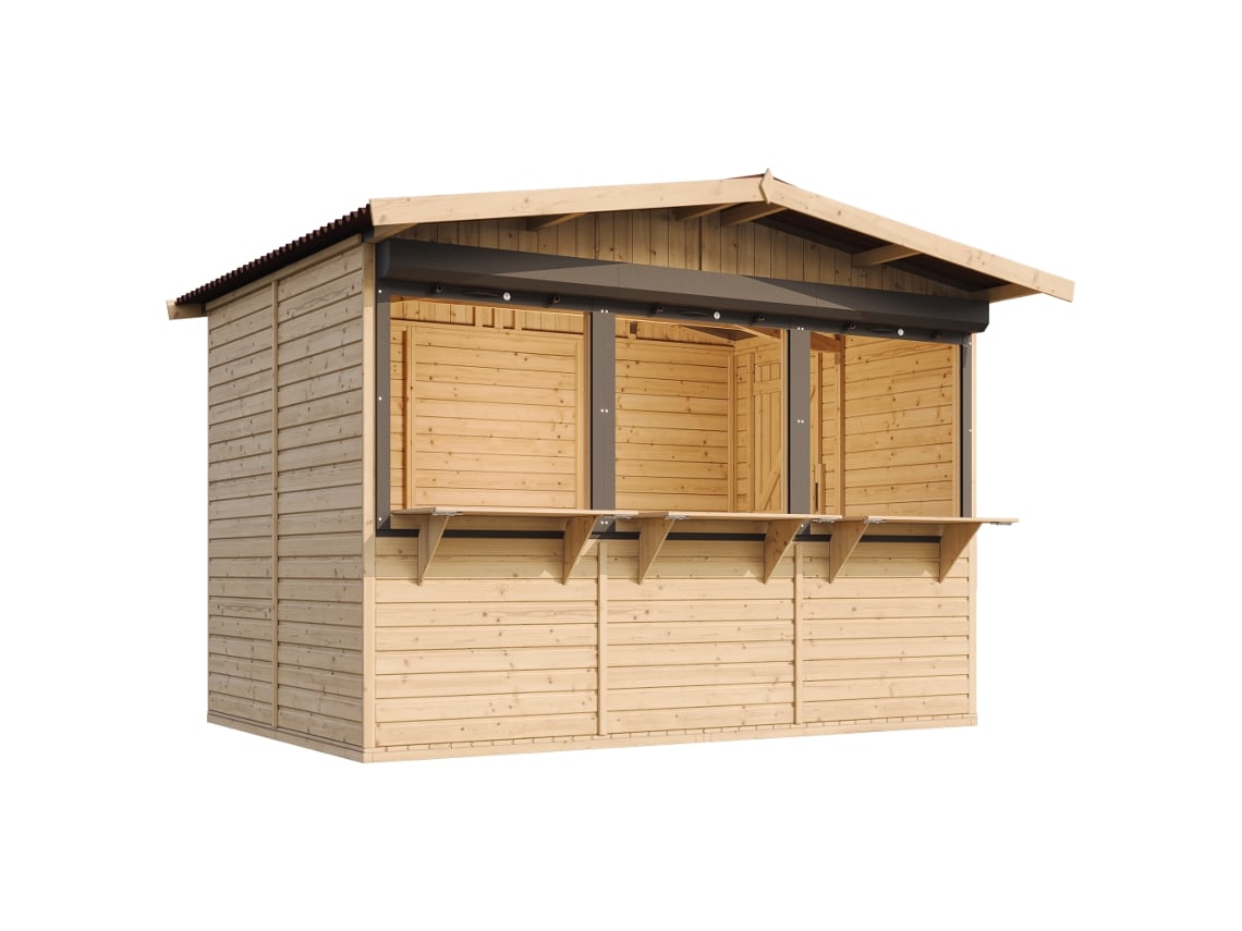 Caseta de jardín de madera M150az 263 x 336 cm / 6 m² Timbela
