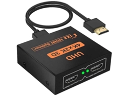 Divisor HDMI 1 entrada 2 salidas 3D 4K 1080p Distribuidor X HDCP 1.4 Amplificador de distribución con cable USB Compatible con PC PS3 USHION