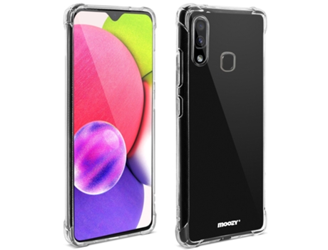 Funda de Silicona a Prueba de Golpes MOOZY para Samsung A30 Funda de Teléfono Transparente Cristalina Funda de Tpu Suave