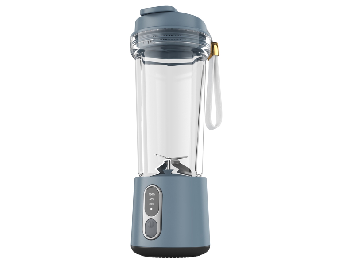 Exprimidor de frutas Eifson de 4000 mAh, 180 W, USB, 4 cuchillas, vaso de jugo de doble uso (gris)