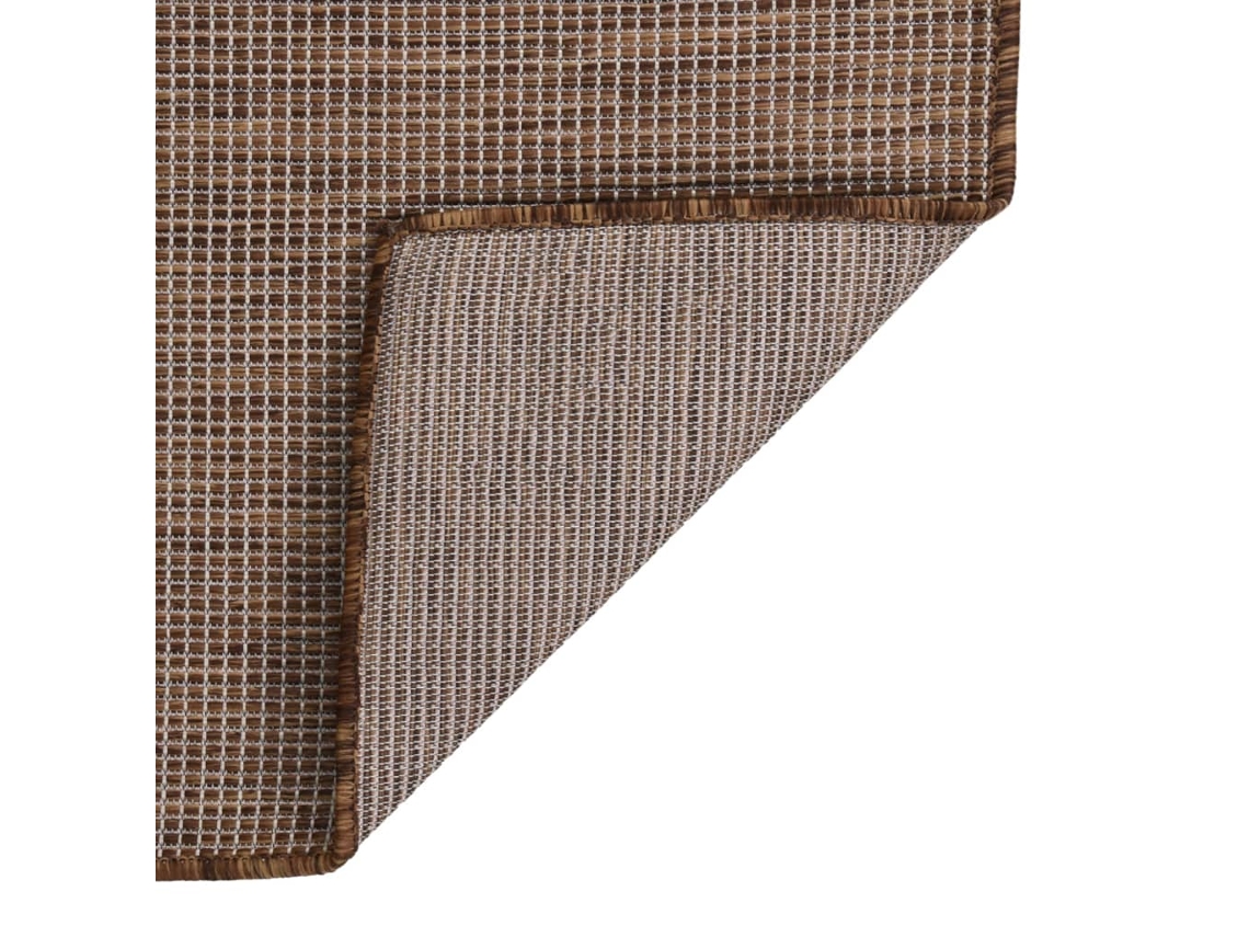 Alfombra De Exterior De Tejido Plano Marrón 200x280 Cm