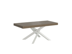 Mesa extensible Volantis Premium gris paloma 120/224x90 cm con patas blancas Itamoby