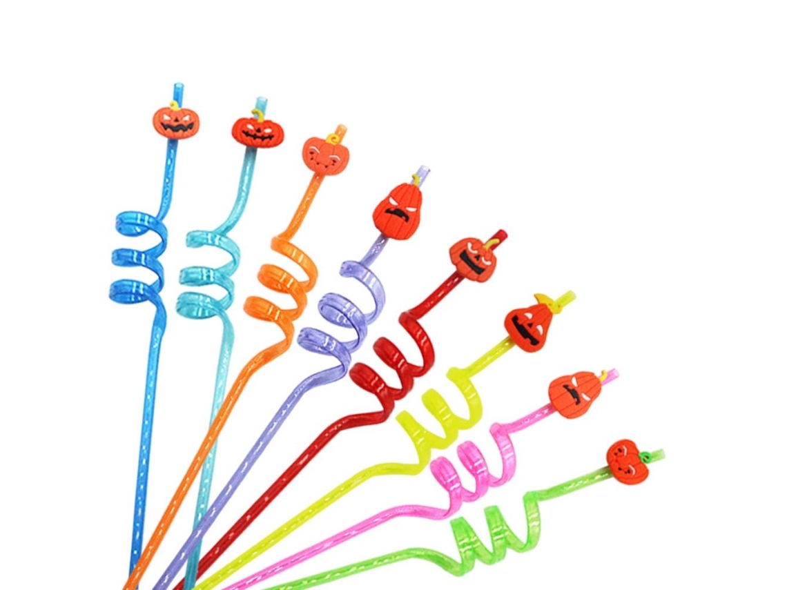 8 Palitos Reutilizables Con Forma De Calabaza Para Decorar Fiestas De Halloween