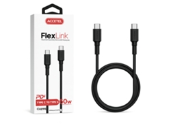 Cabo 1m Accetel Cu2196 Para Apple Iphone 17 | 60w Pd - Type-c Preto