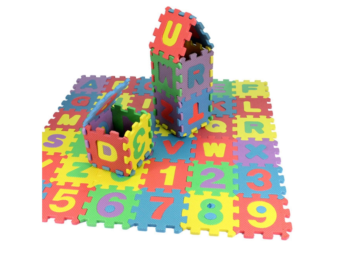 Tapete Educativo Multicolor De Espuma Con 36 Piezas De Letras Y Números Entrelazados, Seguro Para Niños.