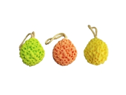 3 Esponjas Exfoliantes Para Baño Con Cordón Para Colgar - Amarillo, Verde, Naranja - Accesorios De Baño Para El Hogar, Dormitorio Y Hotel.