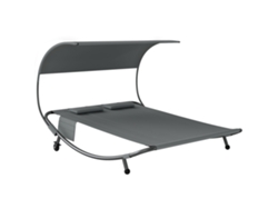 Cama Doble, Ruedas, Almohadas, Almacenamiento, 200x180x170cm, Gris