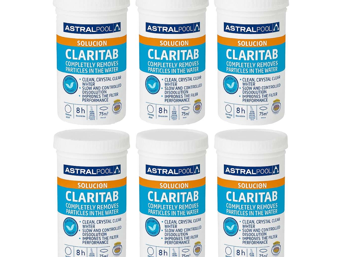 Claritab 6 Caixas Doble Acción ''coagulante'' Y ''floculante'', Par Un Tratamiento De janeiro, Mudaram-se Que Devuelve La Claridad Y Transparencia Astralpool