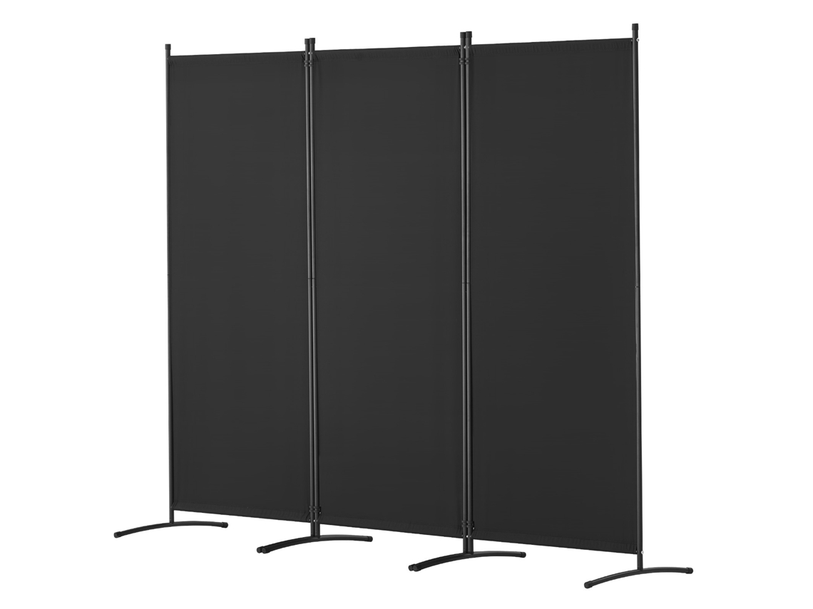 Biombo de tela plegable de 3 paneles Succebuy, color negro