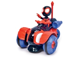 Vehículo Radio Control Spidey Techno Racer con Figura de Miles Morales, Escala 1:24
