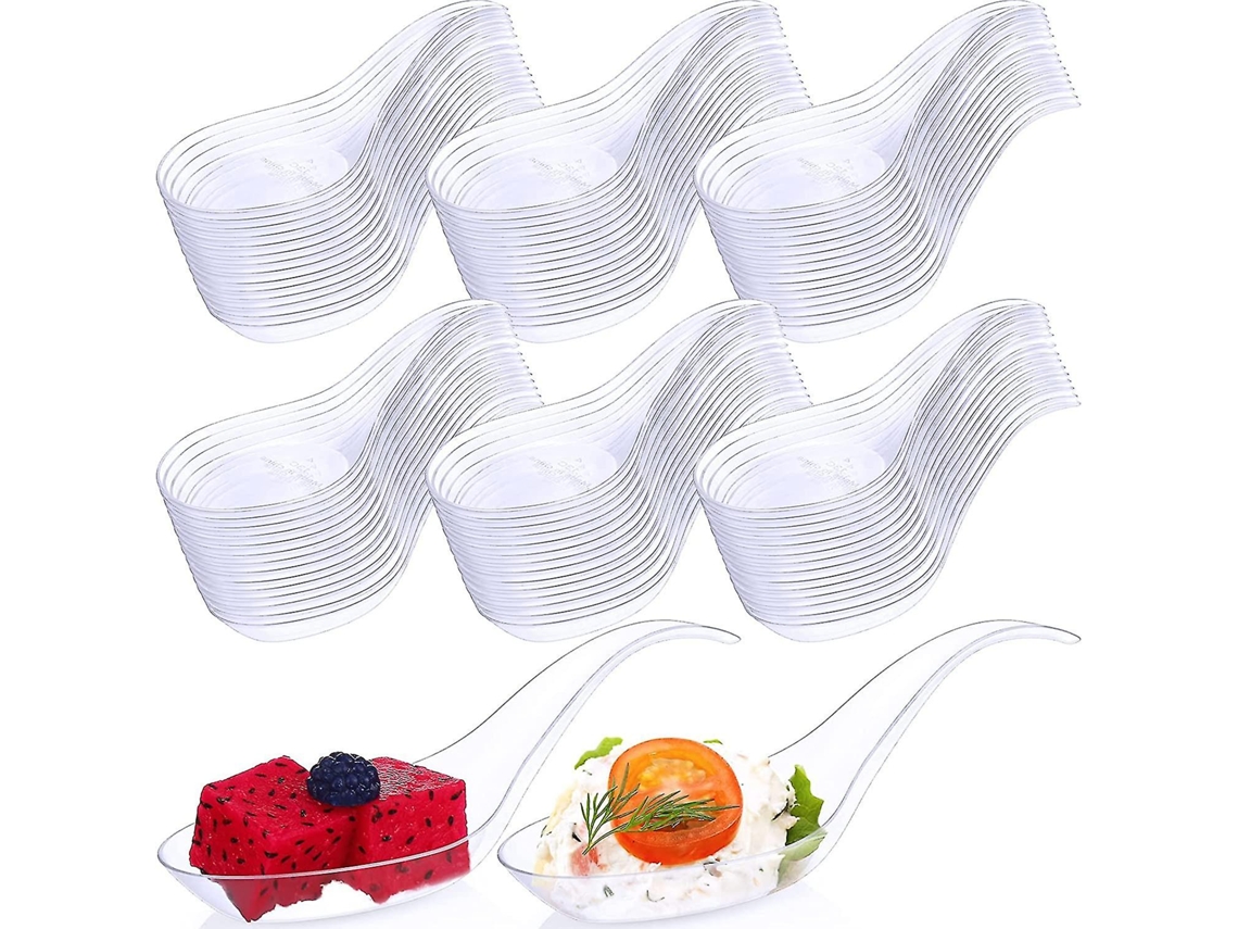 400 Cucharas Mini Desechables De Plástico Para Postres Aperitivos Sopas Fiesta Regalo Althee Claro