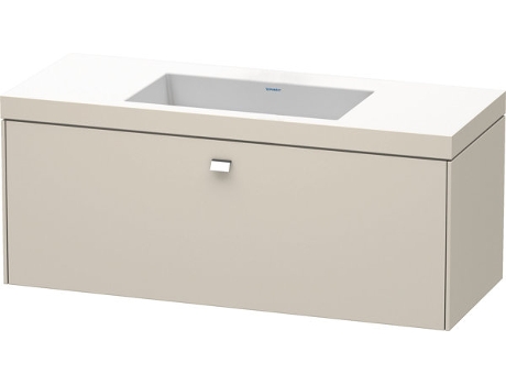 Lavamanos DURAVIT Brioso c-bonded con base mural 120,0x48,0 cm 1 cajón sin rebosadero con banco para grifos sin agujero para grifos