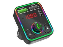 Transmisor de FM YIZHOOD F3 Cargador rápido inalámbrico Adaptador inalámbrico inalámbrico Transmisor de radio FM portátil negro