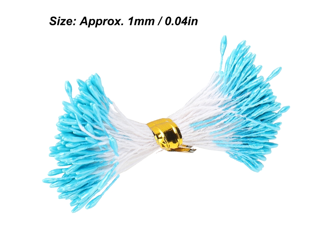 900 Piezas De Estambres De Perlas Azules De Doble Punta, Núcleo De Yeso Para Flores, Accesorios De Bricolaje