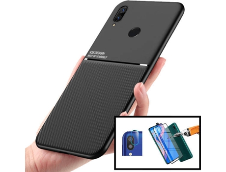 Kit Carcasa y Protector Huawei P Smart Z PHONECARE 5D Full Cover y Protector Cámara Trasera Negro