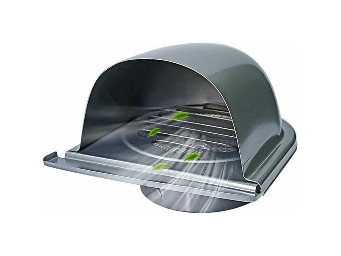 Rejilla de ventilación de acero inoxidable de 100 mm, rejilla redonda para extractor de chimenea externo, rejilla de ventilación con aspas de 45° Ehstmind