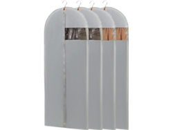 Fundas para ropa, transpirables y resistentes al polvo, con ventana transparente, Gertiz (gris/60 x 165 cm)