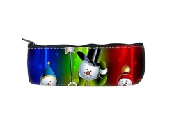Estuche escolar con diseño de muñeco de nieve navideño, organizador de lápices, bolsa con cremallera, Chennnls