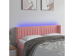 Cabecero Con Led De Terciopelo Rosa 147x16x78/88 Cm
