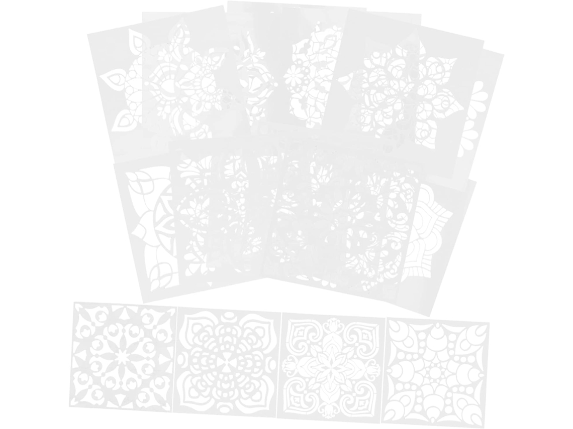 16 Plantillas De Pintura Diy, Plantillas De Mandala Reutilizables Para Decoración