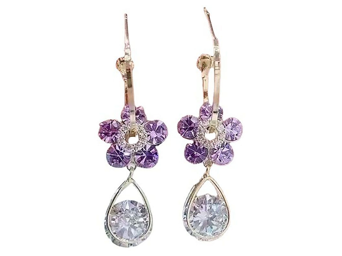 2026-aretes De Flor De Cristal Con Zirkonia Y Diamantes Simulados De Moda Premium